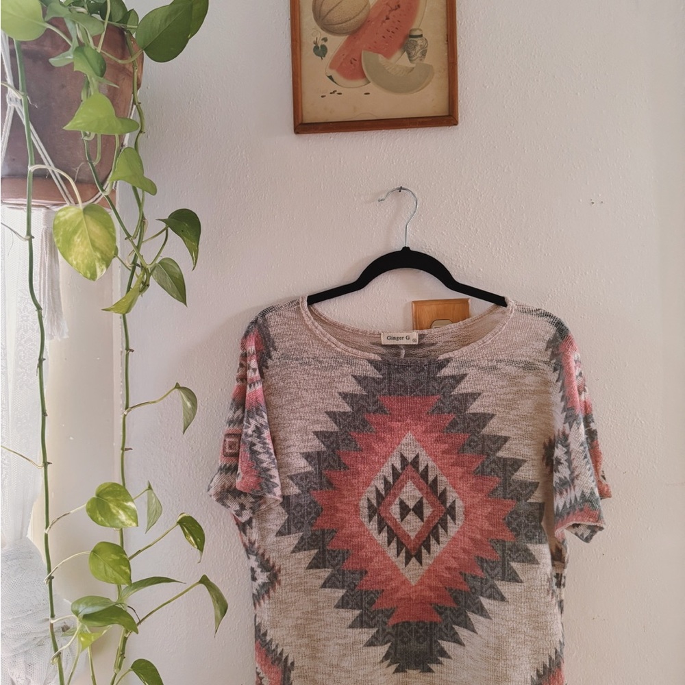 Ginger G Pink Southwestern Tee sz. S
